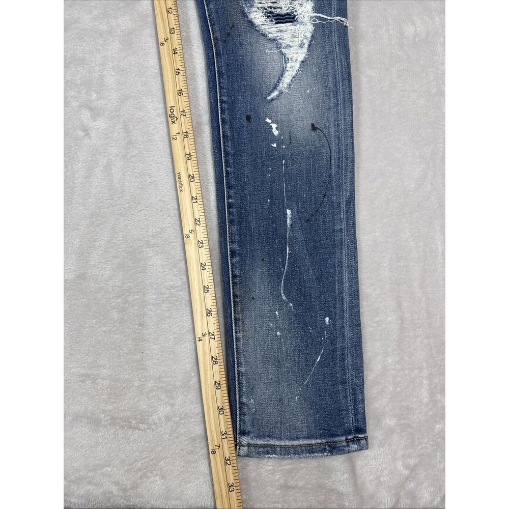 Embellish Men's Rip & Repair Patchwork Distressed Skinny Fit Denim Reptile - Picture 7 of 11